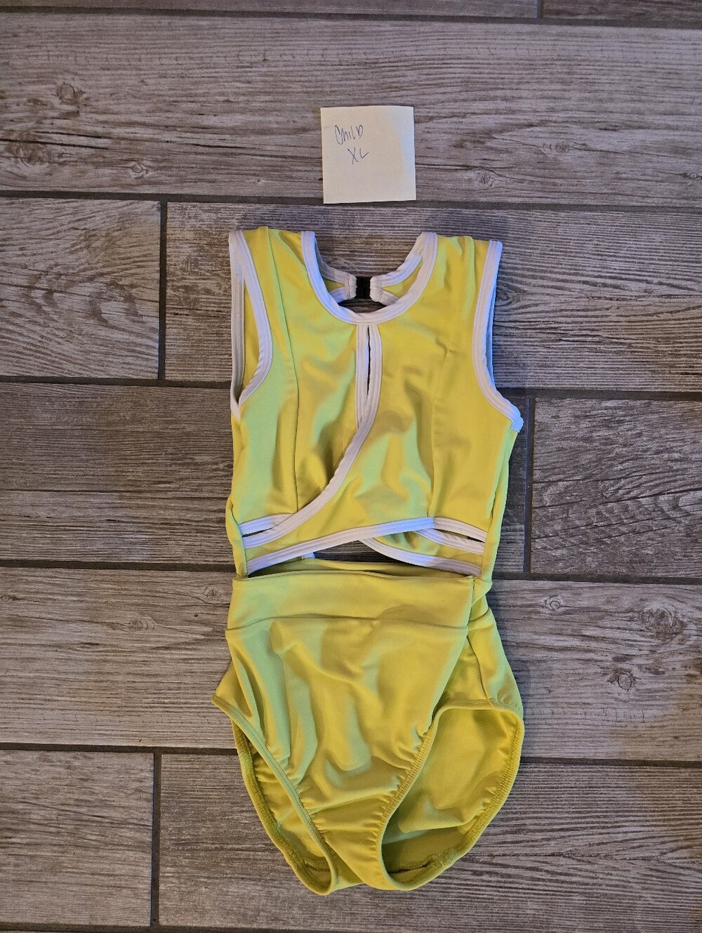Five The Label Renegade Dance Leotard, Child Extra Large, CXL, Yellow And White